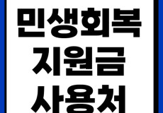 민생회복지원금 사용처